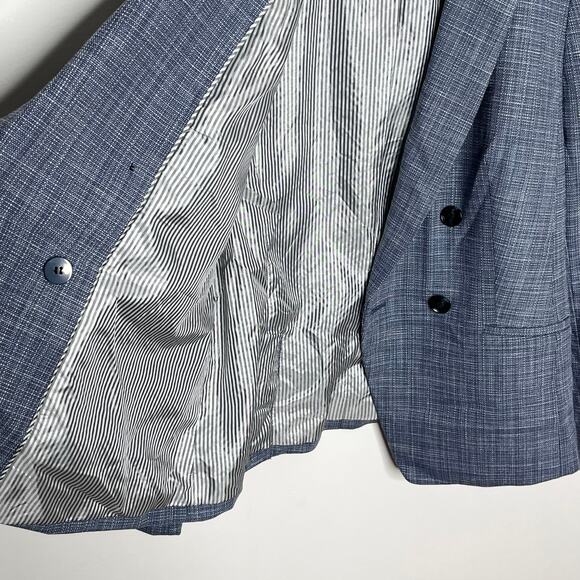 Talbots Womens Tweed Blended Double Breasted Blazer 8 Blue Workwear Career - Picture 6 of 11